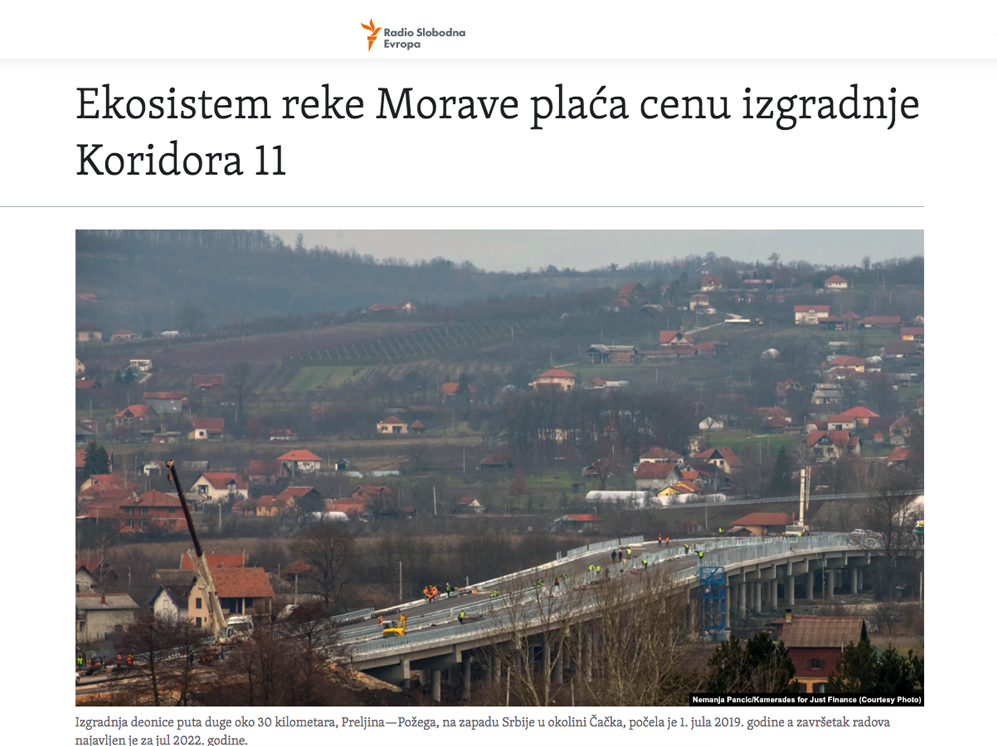 Ekosistem reke Morave plaća cenu izgradnje Koridora 11