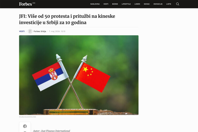 Forbes Serbia: Chinese investment in the Balkans leaves a trail of controversy.